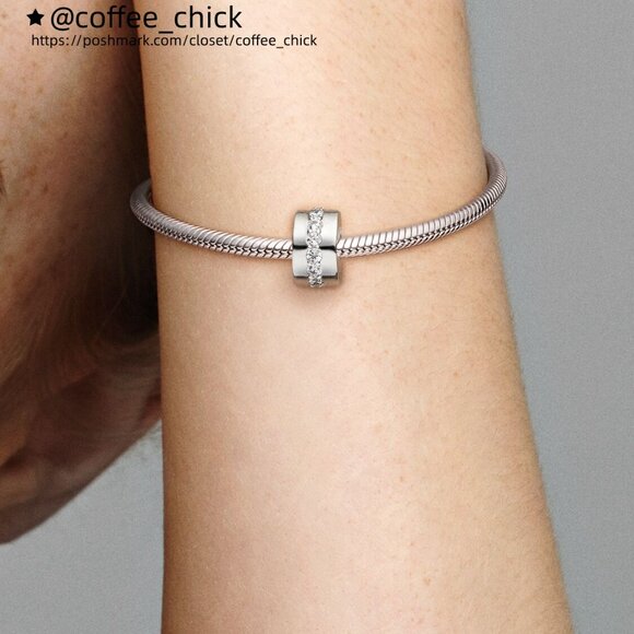 Pandora Clear Sparkling Row Clip Charm - Picture 5 of 7